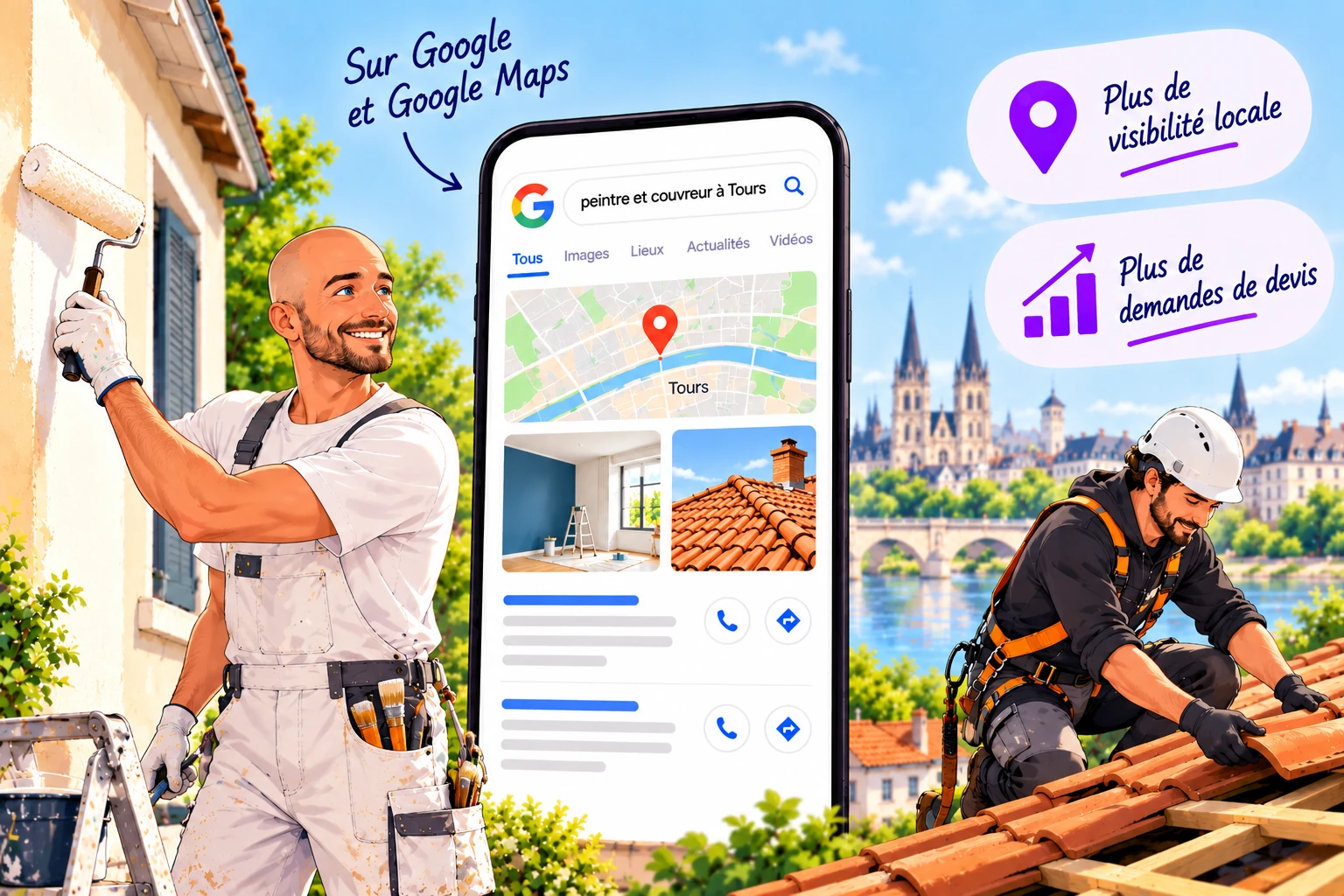 Visibilité locale sur Google pour les artisans du bâtiment à Tours
